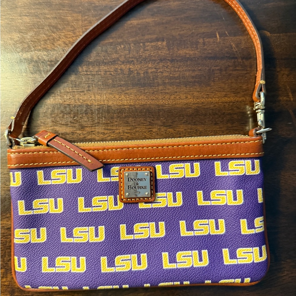 Dooney and Bourke LSU small clutch with strap
